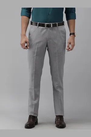 Arrow Men Mid Rise Self Design Textured Hudson Tapered Fit Formal Trousers