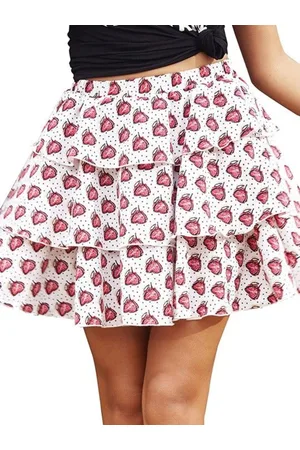 HERE&NOW Self Design Flared Mini Skirt