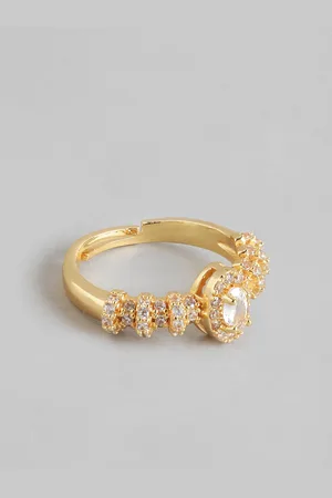 DressBerry Women Stone-Studded Adjustable Finger Ring