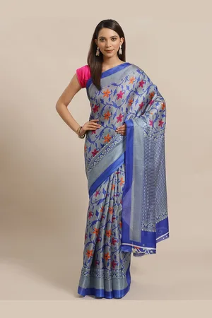 Varanga Floral Printed Mysore Silk Saree