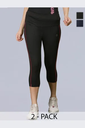dollar Women Pack of 2 Microfiber Anti Bacterial Elastane Stretch Sports Capri