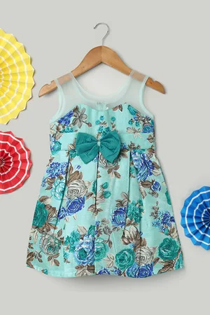 BownBee Floral Print A-Line Midi Dress