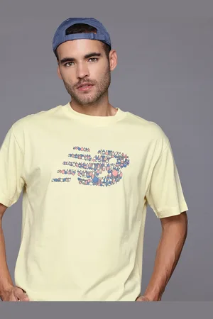 New Balance New Balanc Brand Logo Print Drop-Shoulder Sleeves Pure Cotton T-shirt