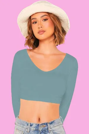 Dream Beauty Fashion Women V-Neck Crop Top