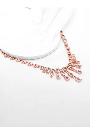 GIVA Sterling Silver Rose Gold-Plated Handcrafted Necklace