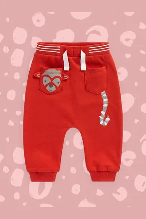 Mothercare Infant Boys Rust Orange & Grey Printed Cotton Joggers
