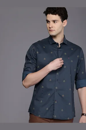 Louis Philippe Slim Fit Printed Pure Cotton Casual Shirt