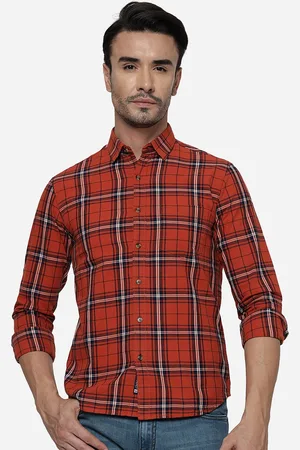 Greenfibre Slim Fit Tartan Checked Pure Cotton Casual Shirt