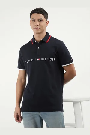 Tommy Hilfiger Men Solid Polo Collar Cotton Tshirt