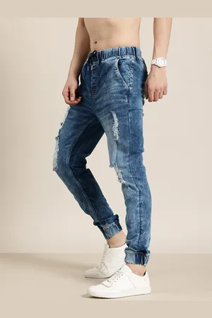 HERE&NOW Men Jogger Fit Highly Distressed Stretchable Jeans