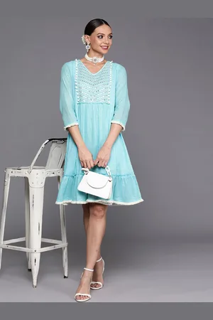 Indo Era Ethnic Motifs Embroidered A-Line Dress