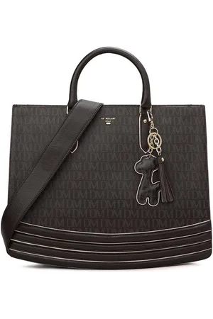 Da Milano Textured Leather Half Moon Handheld Bag with Tasselled