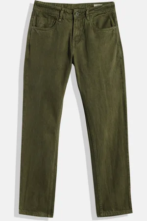 Roadster Boys Olive Green Slim Fit Stretchable Jeans