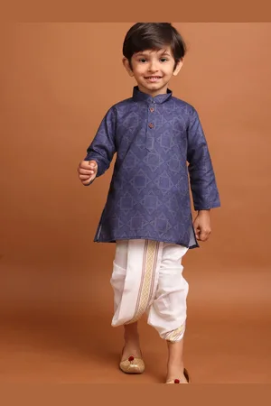 SHIWAM ETHNIX Boys Geometric Printed Regular Kurta with Dhoti Pants