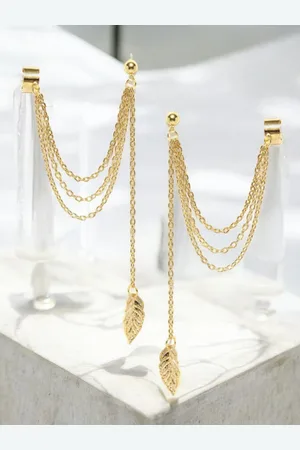 FÁBULA Leaf Shaped Drop Earrings