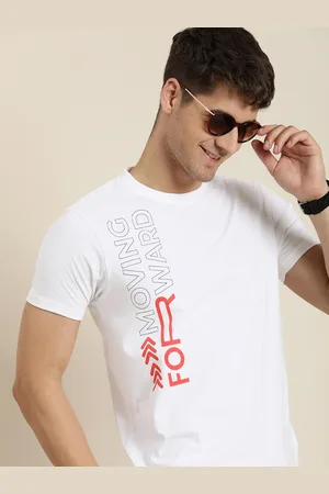 HERE&NOW Men Typography Printed Pure Cotton T-shirt