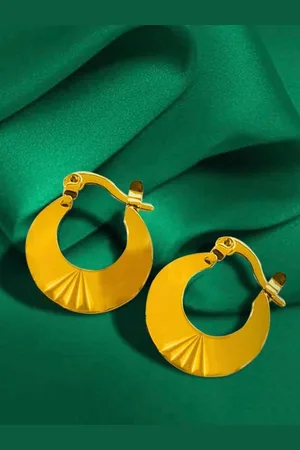 Roadster The Lifestyle Co Gold-Plated Circular Chandbali Hoop Earrings