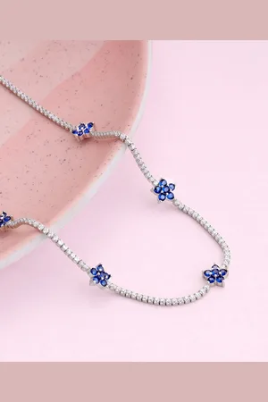 GIVA Rhodium-Plated Sterling Silver Necklace