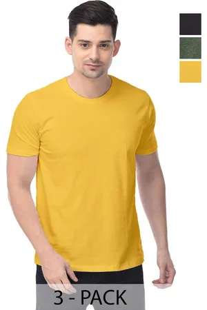 Color Capital Unisex Pack Of 3 Solid Round Neck Cotton T-shirts