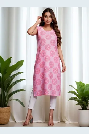Kalini Floral Printed Round Neck Straight Kurta