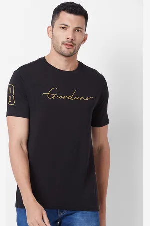 Giordano Typography Printed Pure Cotton Pockets Slim Fit T-shirt