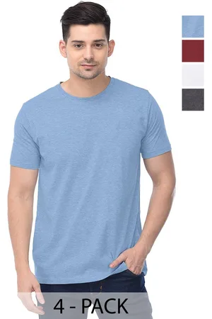 Color Capital Unisex Pack Of 4 Solid Round Neck Cotton T-shirts