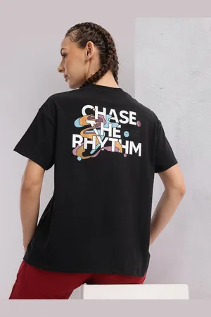 HRX Printed Drop-Shoulder Sleeves Relaxed Lifestyle T-shirt