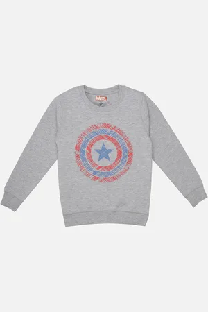 Kidsville Boys Grey Captain America Printed Sweatshirt