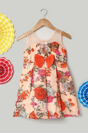 BownBee Floral Print A-Line Midi Dress
