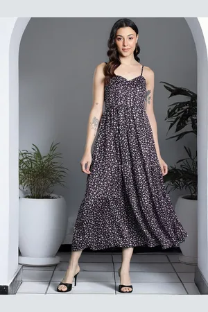 DressBerry Floral Print Fit & Flare Maxi Dress