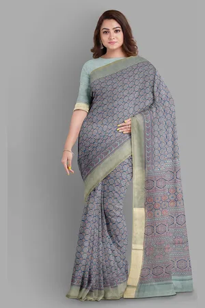 The Chennai Silks Ajrak Zari Pure Cotton Chanderi Saree