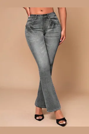 KOTTY Women Jean Flared High-Rise Low Distress Heavy Fade Cotton Stretchable Jeans