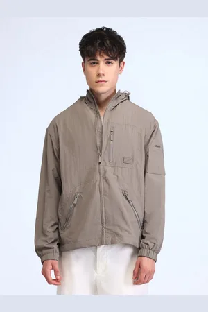 Flying Machine Men Hooded Solid Casual Bomber Jacket