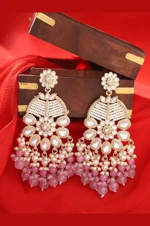 Priyaasi Gold-Plated Contemporary Chandbalis Earrings