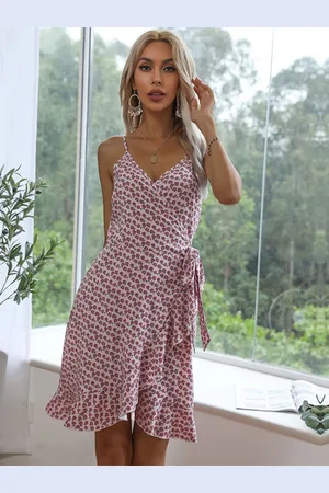 HERE&NOW Floral Printed Shoulder Straps A-Line Dress