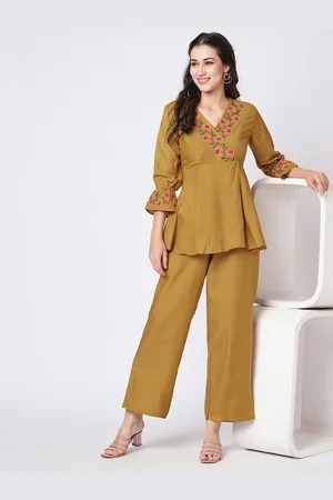 Moda Rapido Embroidered Top With Trousers Co-Ord Set