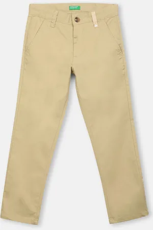 Benetton Boys Beige Slim Fit Chinos Trousers