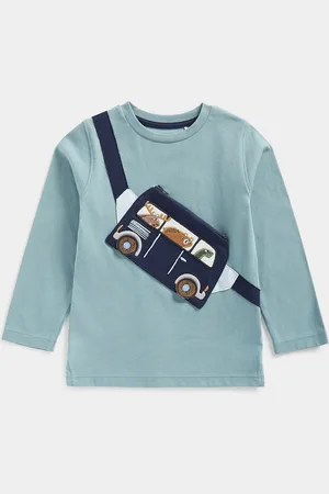 Mothercare Boys Solid Round Neck Pure Cotton T-shirt