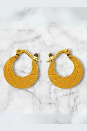 Roadster The Lifestyle Co Gold-Plated Circular Chandbali Hoop Earrings
