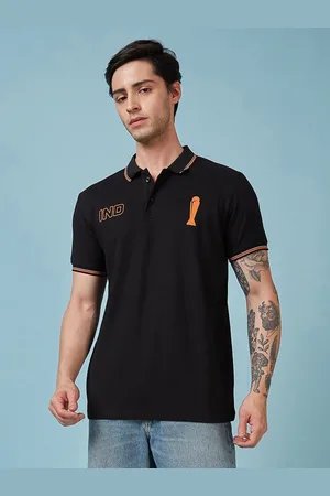 FanCode Men Brand Logo Printed Polo Collar Applique T-shirt