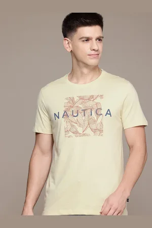 Nautica Men Brand Logo Printed Pure Cotton T-shirt