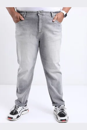 Highlander Men Plus Size Slim Fit Low Distress Heavy Fade Stretchable Jeans