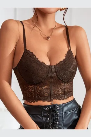 HERE&NOW Women Shoulder Straps Sleeveless Bralette Crop Top