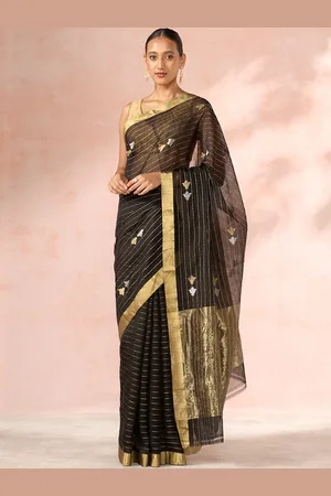 Taneira Ethnic Motifs Woven Design Zari Silk Cotton Chanderi Saree