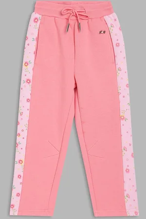 Blue Giraffe Girls Pink Solid Track Pants