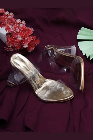 Misto Comfortable Open Toe Block Heels With Ankle Loop