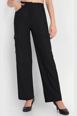 Chemistry Women Striped Relaxed Loose Fit High-Rise Trousers