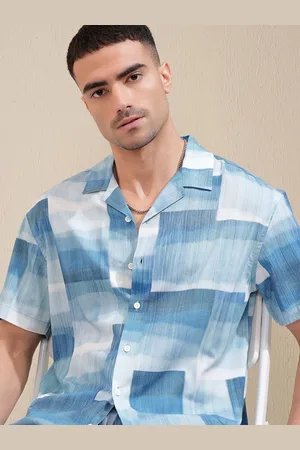 LocoMotive Premium Men Printed Cuban Collar Relaxed Fit Shirt
