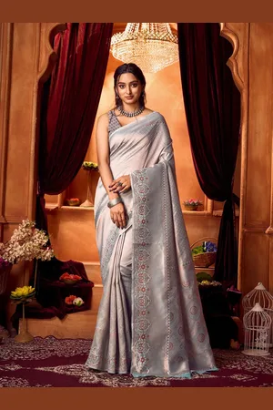 Varanga Ethnic Motifs Zari Pure Silk Banarasi Saree