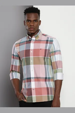 Tommy Hilfiger Checked Button-Down Collar Pure Cotton Casual Shirt